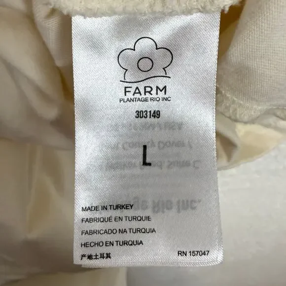 Farm Rio Peixe Printed Cotton-Jersey Jumpsuit Off White Size Large - Picture 7 of 7